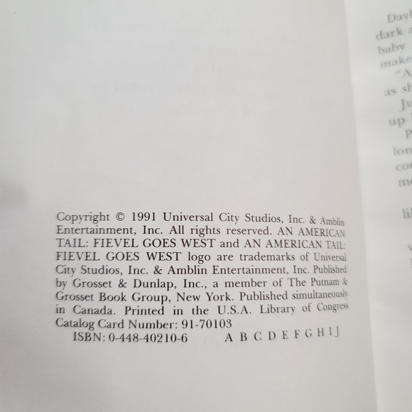 Vintage 90s 1991 An American Tail Fieval Goes West Book Steven Spielberg - Picture 5 of 5